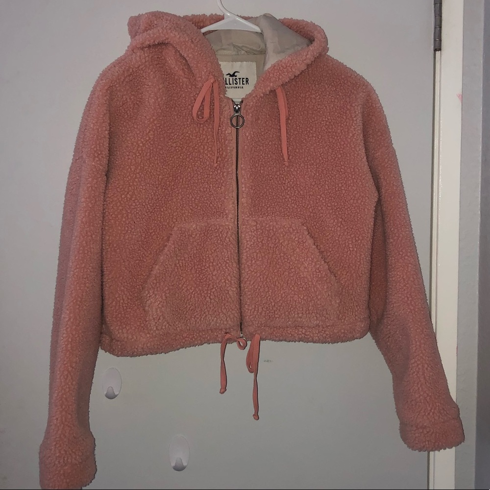 Pink Hollister Teddy Bear Jacket